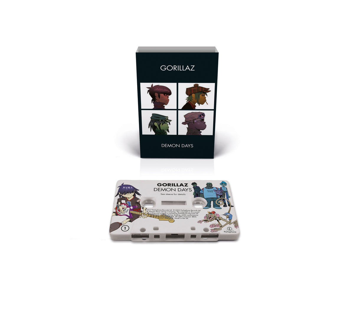 Gorillaz - Demon Days (Brick & Mortar Exclusive, White Cassette with On Body Printing) UPC: 1200214433413