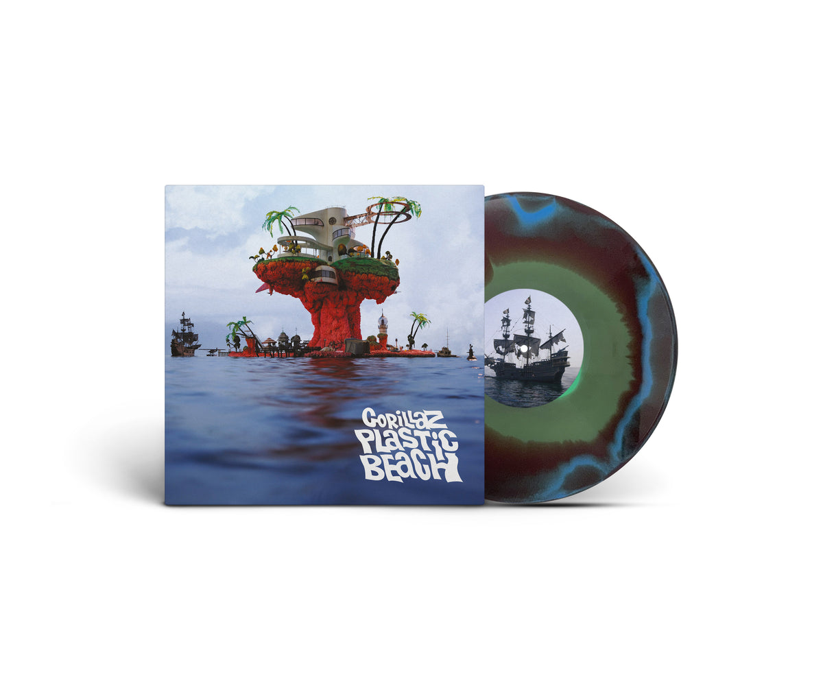 Gorillaz - Plastic Beach (Brick & Mortar Exclusive, Blue, Green and Orange Half-speed Mastered LP Vinyl) UPC: 1200214336745