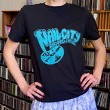 Nail City Record T-shirt | Black w/ Teal Design