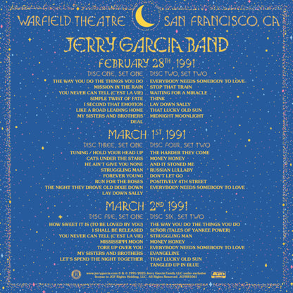 Jerry Garcia - Live at The Warfield (6CDs Box Set) UPC: 880882663520
