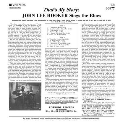 John Lee Hooker - That's My Story (Bluesville Acoustic Sounds Series, LP Vinyl) UPC: 888072738379