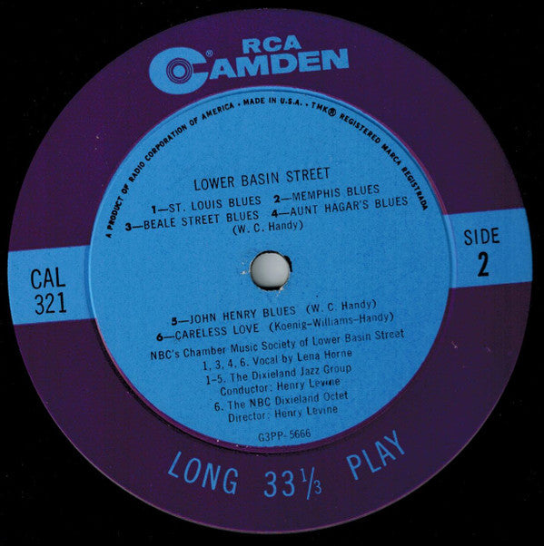 Dinah Shore, Lena Horne, Sidney Bechet, Dr Henry Levine's Barefooted Dixieland Philharmonic, Paul Lavalle And His Woodwindy Ten : NBC's Chamber Music Society Of Lower Basin Street (LP,Album,Compilation,Mono)
