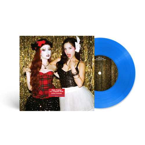Olivia Rodrigo feat Chappell Roan - expectations (LA behavior Blue Translucent 7" Single) UPC: 88106165378
