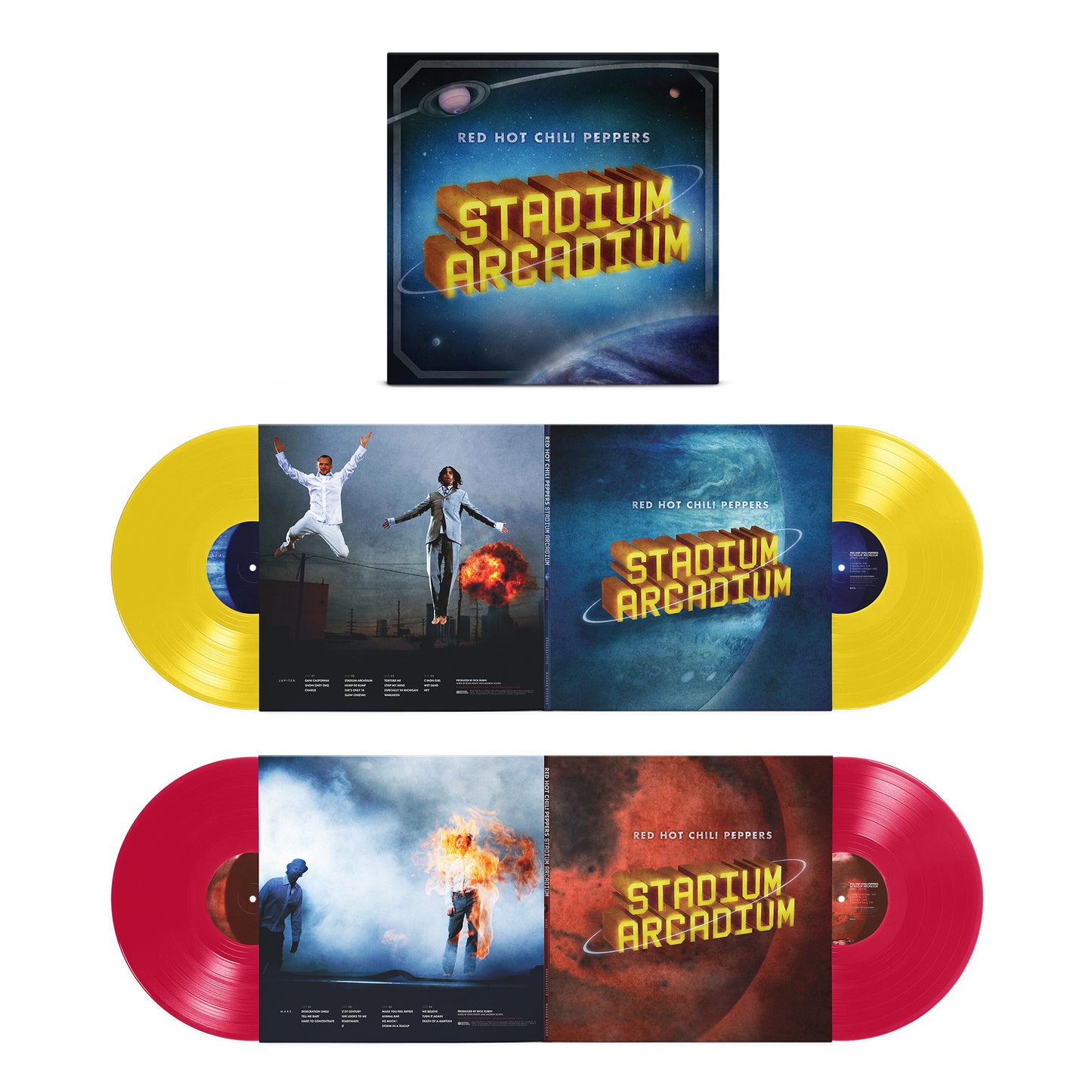 Red Hot Chili Peppers - Stadium Arcadium: 20th Anniversary Limited Edition (4LP Canary Yellow & Apple Red Vinyl) UPC: 093624820482