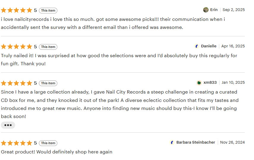 curated cd box reviews