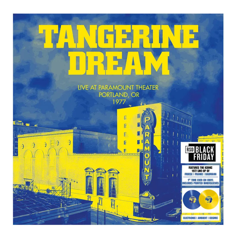 Tangerine Dream - Live at Paramount Theatre - Portland, OR 1977 (RSD BF 2026, 2LP Yellow &amp; Blue LP Vinyl) UPC: 3700477840860