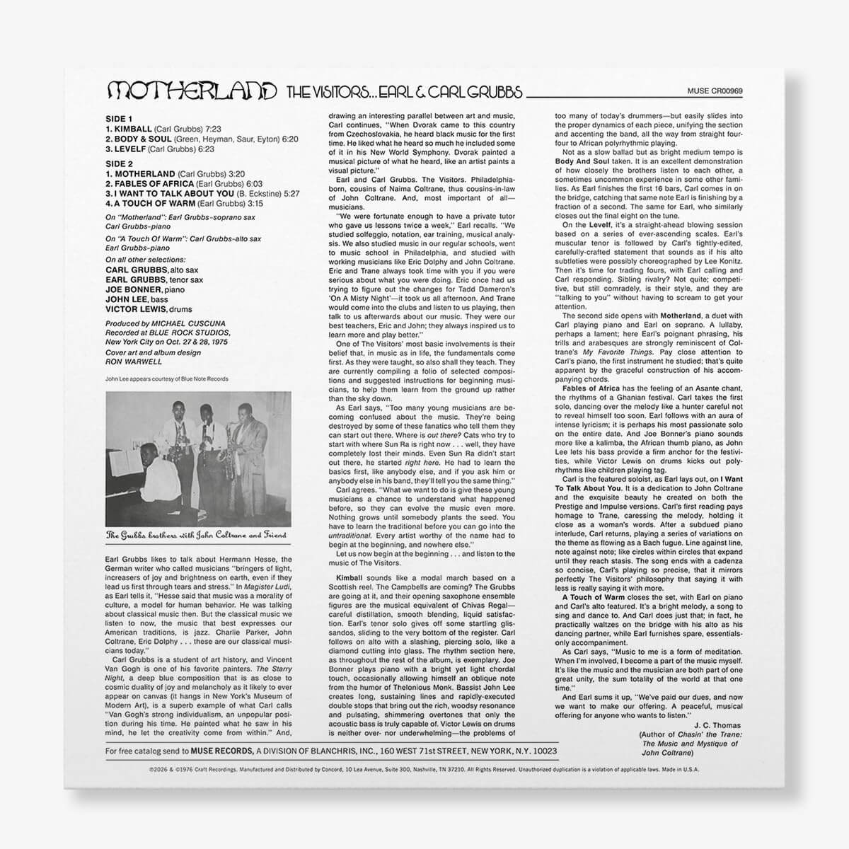 The Visitors - Motherland (Jazz Dispensary Top Shelf Series, LP Vinyl) UPC: 888072760288