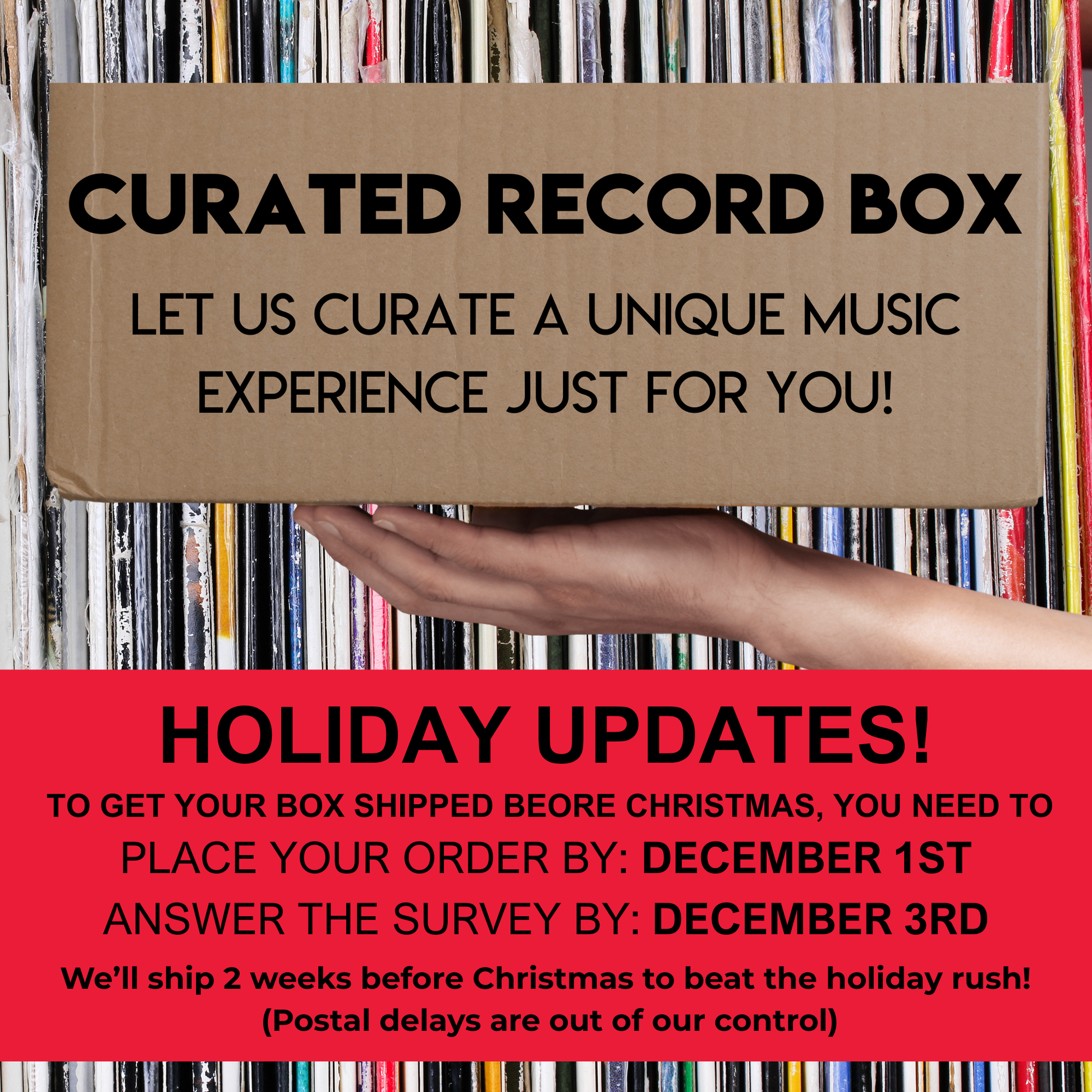 Curated Vinyl Record Box: Personalized Music Gift holiday update