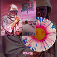 Death - Leprosy (Hot Pink, Bone White and Blue Jay Tri Color Merge with Splatter LP Vinyl) UPC: 781676520015