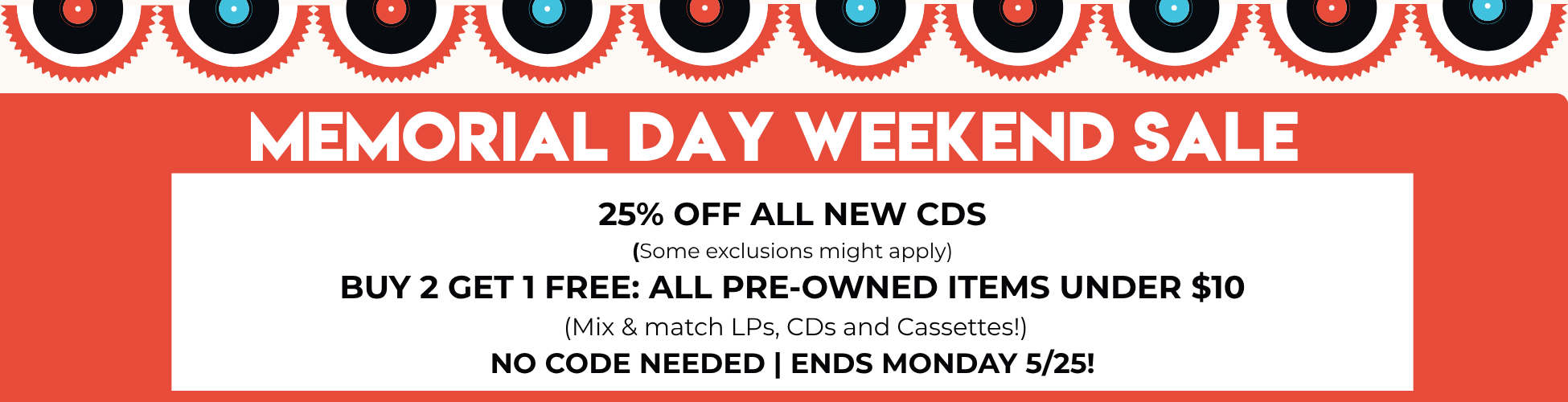 memorial day weekend sale!