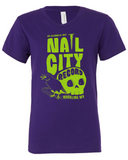 Nail City Record, Wheeling: The Place of The Skull | Halloween Purple T-Shirt | Kids Sizes