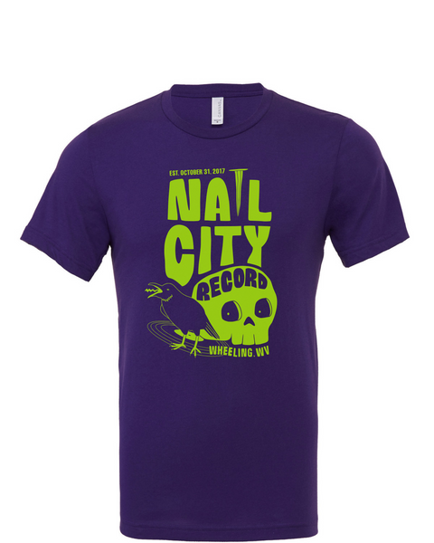 Nail City Record, Wheeling: The Place of The Skull | Halloween Purple T-Shirt