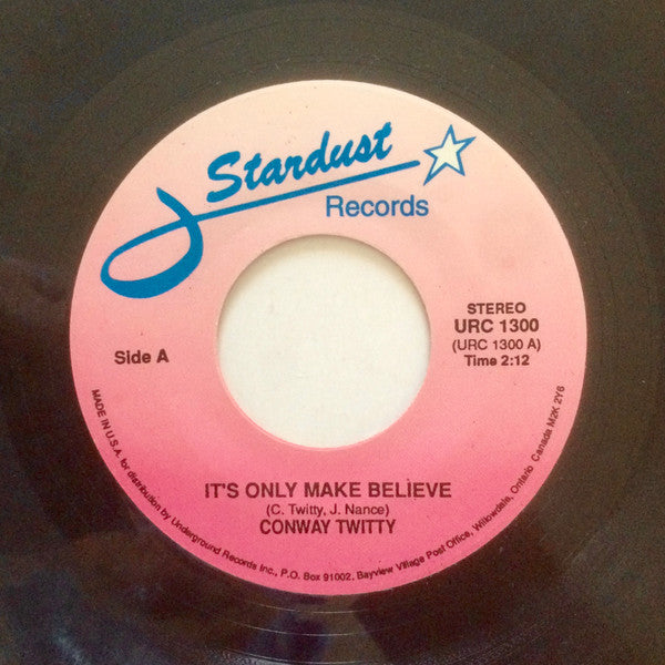 Conway Twitty : It's Only Make Believe (7", Single, RE)
