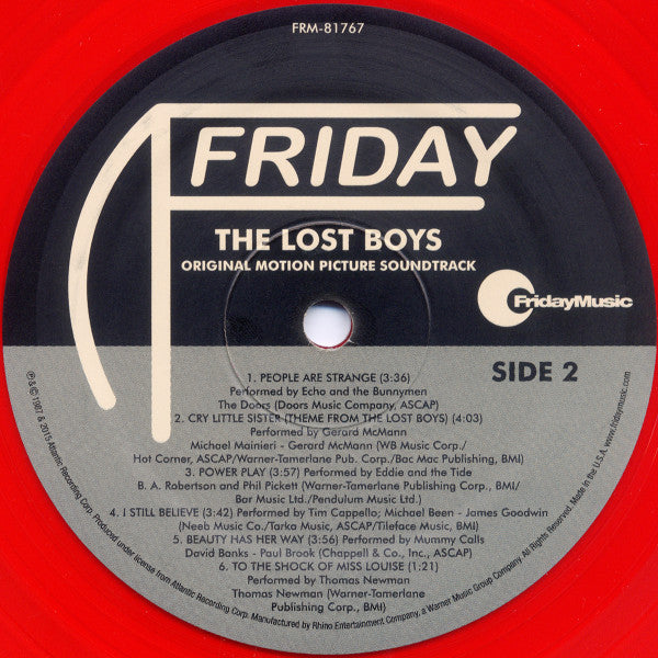 Various : The Lost Boys (Original Motion Picture Soundtrack) (LP, Album, RE, Red)