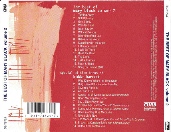 Mary Black : The Best Of Mary Black Volume 2 / Hidden Harvest (2xCD, Comp)