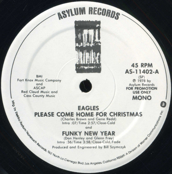 Eagles : Please Come Home For Christmas / Funky New Year (12", Mono, Promo)