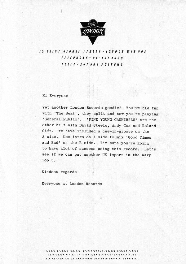 Fine Young Cannibals : Johnny Come Home (12")