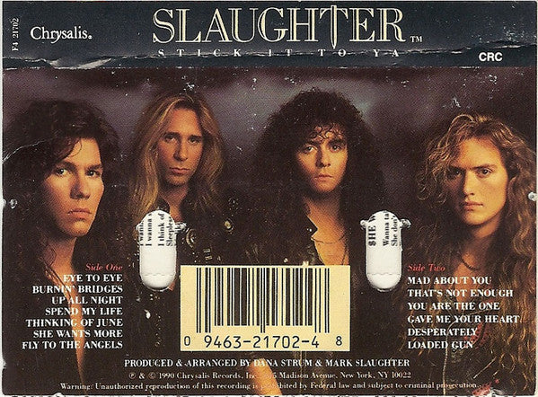 Slaughter : Stick It To Ya (Cass, Album, Club, CRC)