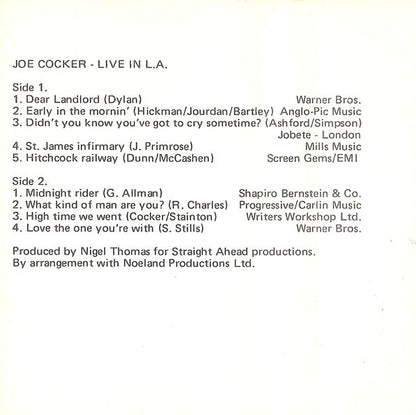 Joe Cocker : Live In L.A. (Cass, Comp)