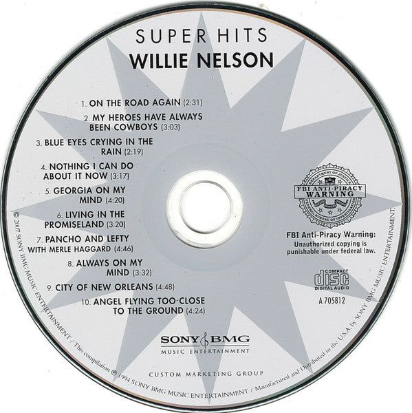 Willie Nelson : Super Hits (CD, Comp, RE)