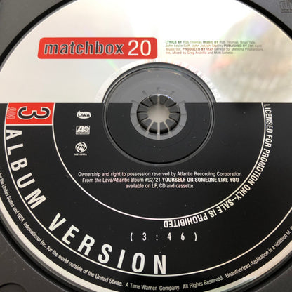 Matchbox Twenty : 3 AM (CD, Single, Promo)