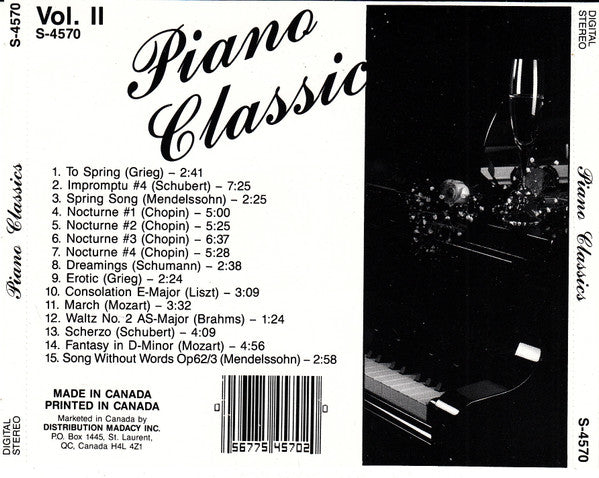 Unknown Artist : Piano classics Vol. II (CD, Album, Comp)