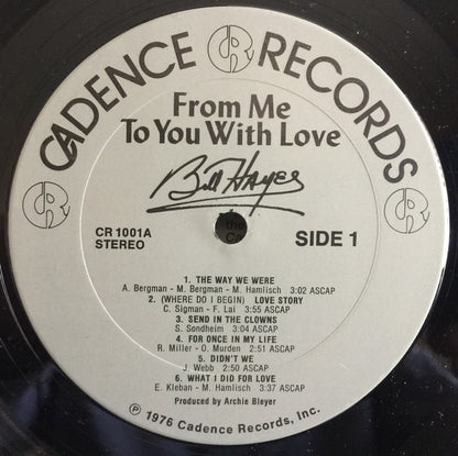 Bill Hayes : From Me To You With Love (LP, Album)