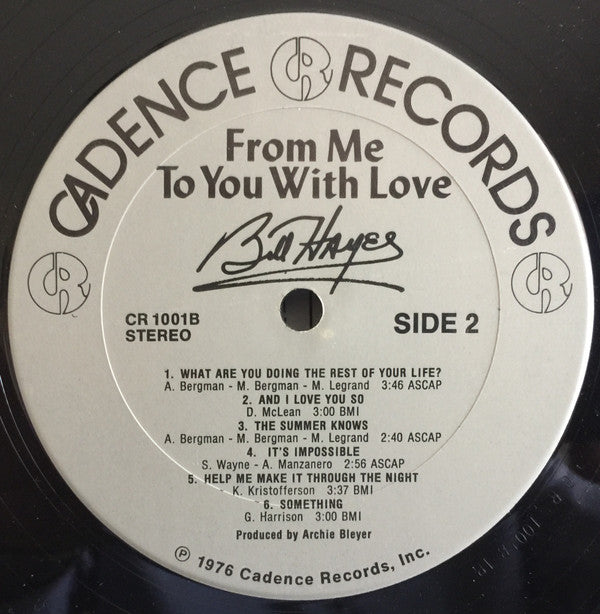Bill Hayes : From Me To You With Love (LP, Album)
