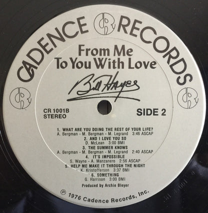 Bill Hayes : From Me To You With Love (LP, Album)