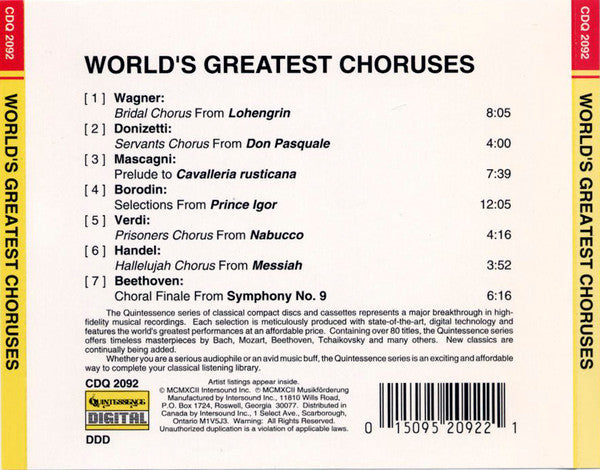 Various : World's Greatest Choruses (CD, Comp)