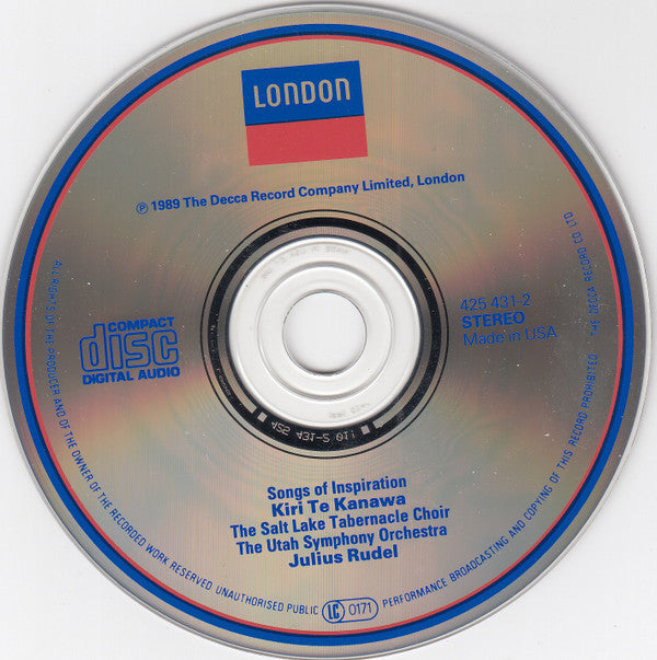 Kiri Te Kanawa, Mormon Tabernacle Choir, Utah Symphony Orchestra, Julius Rudel : Songs Of Inspiration (CD, Album, RE)