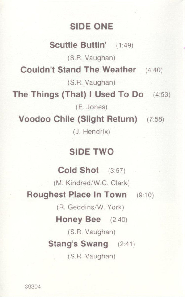 Stevie Ray Vaughan & Double Trouble : Couldn't Stand The Weather (Cass, Album, RE, Dol)