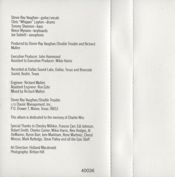 Stevie Ray Vaughan & Double Trouble : Soul To Soul (Cass, Album, Dol)