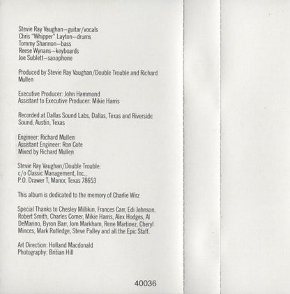 Stevie Ray Vaughan & Double Trouble : Soul To Soul (Cass, Album, Dol)