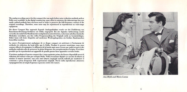 Mario Lanza : The Great Caruso And Other Caruso Favorites (CD, Album, Comp, RM)