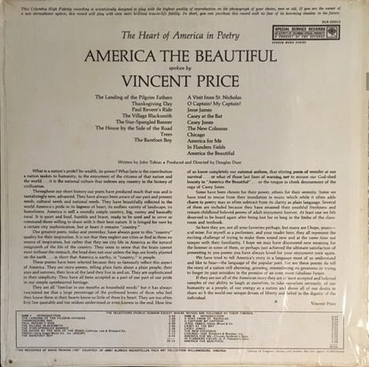 Vincent Price (2) : America The Beautiful - The Heart Of America In Poetry (LP)
