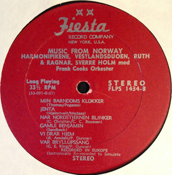 Harmonipikene, Vestlandsduoen, Ruth Stensrud & Ragnar Asbjørnsen, Sverre Holm, Frank Cooks Orkester : Music From Norway (LP, Comp)