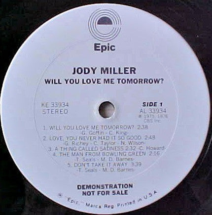 Jody Miller : Will You Love Me Tomorrow (LP, Promo)