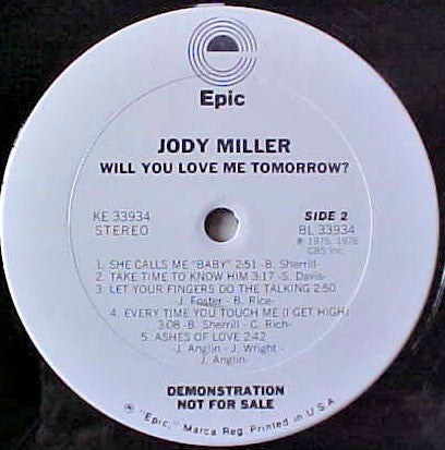 Jody Miller : Will You Love Me Tomorrow (LP, Promo)
