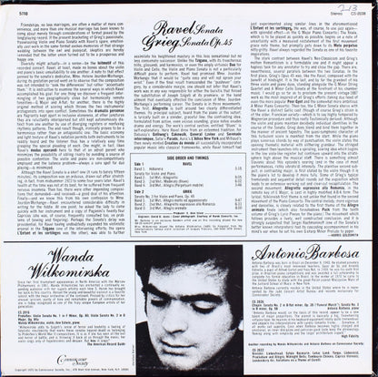 Maurice Ravel / Edvard Grieg - Wanda Wilkomirska / Antonio Barbosa : Ravel Sonata / Grieg Sonata Op. 45 (LP)