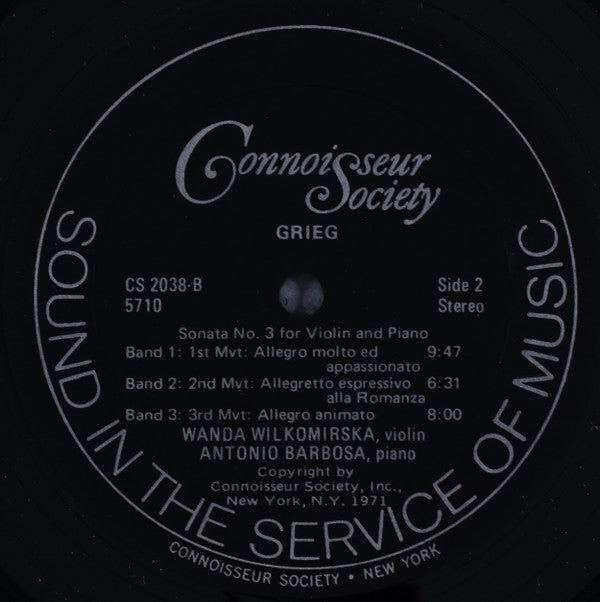 Maurice Ravel / Edvard Grieg - Wanda Wilkomirska / Antonio Barbosa : Ravel Sonata / Grieg Sonata Op. 45 (LP)