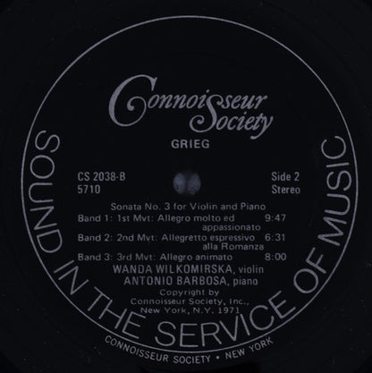 Maurice Ravel / Edvard Grieg - Wanda Wilkomirska / Antonio Barbosa : Ravel Sonata / Grieg Sonata Op. 45 (LP)