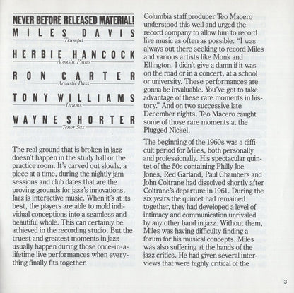 Miles Davis : Cookin' At The Plugged Nickel (CD, Album, RM, RP)