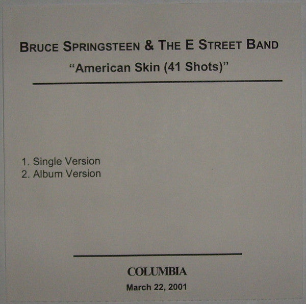 Bruce Springsteen & The E-Street Band : American Skin (41 Shots) (CDr, Single)