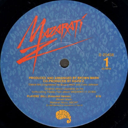 Mazarati : Players' Ball (12", Maxi, All)