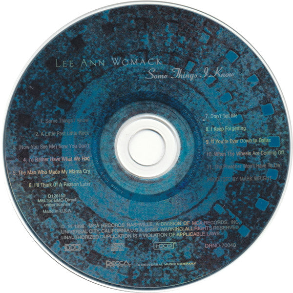 Lee Ann Womack : Some Things I Know (HDCD, Album, Club)