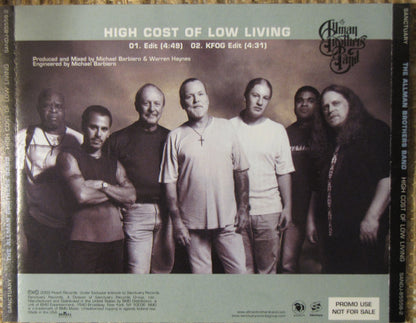 The Allman Brothers Band : High Cost Of Low Living (CD, Single, Promo)