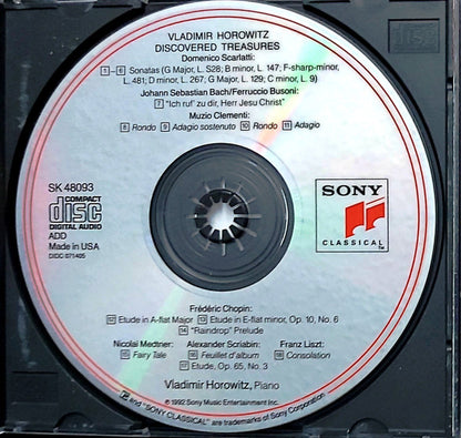 Vladimir Horowitz : Discovered Treasures (CD)