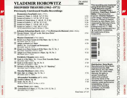 Vladimir Horowitz : Discovered Treasures (CD)