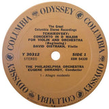 Pyotr Ilyich Tchaikovsky – David Oistrach, Eugene Ormandy, The Philadelphia Orchestra : Violin Concerto (LP, Album, RE)